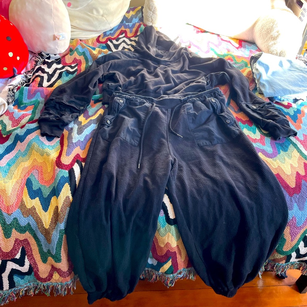 Black Free People “All The Way” Sweat Set